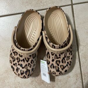 Cheetah print crocs